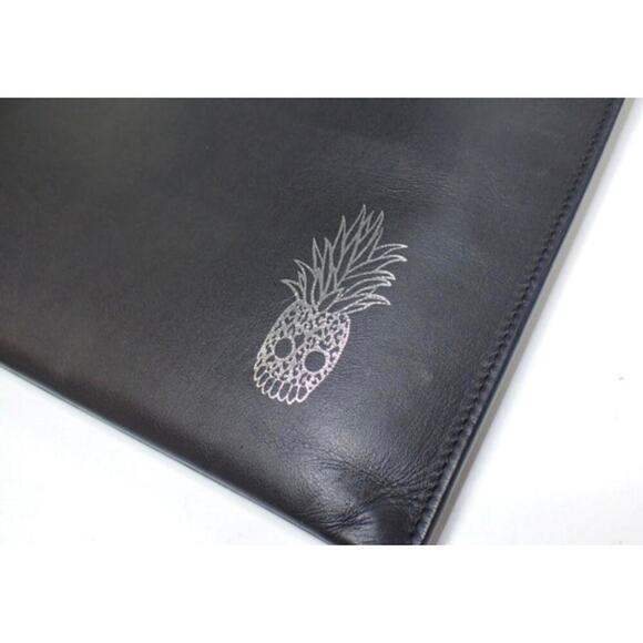 ***SOLD*** Saint Laurent Pineapple Skull Clutch | Black Leather | Suede Interior - Picture 5 of 6